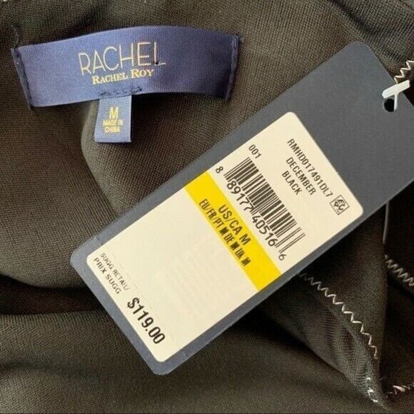 NEW Rachel Roy Midi Sheath Dress Black Sleeveless Contrast Stitching Sz M - Picture 16 of 16